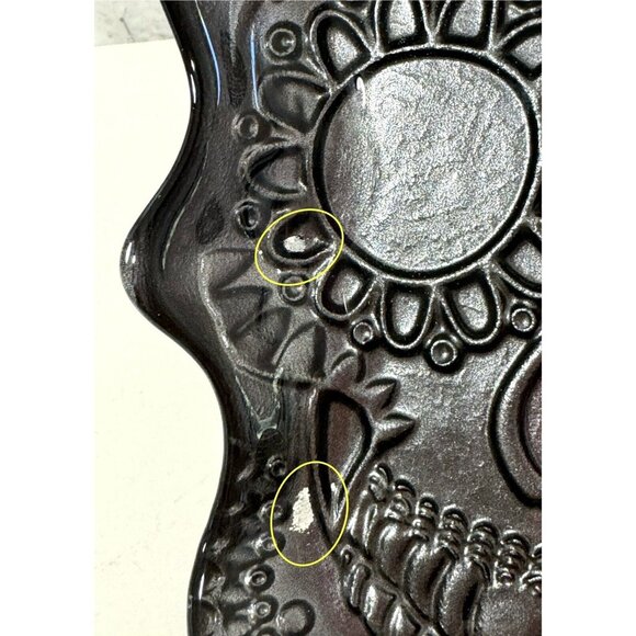 Akcam Silver~Grey Sugar Skull Turkish Glass Side Plates ~ Set of 4 - Picture 13 of 13